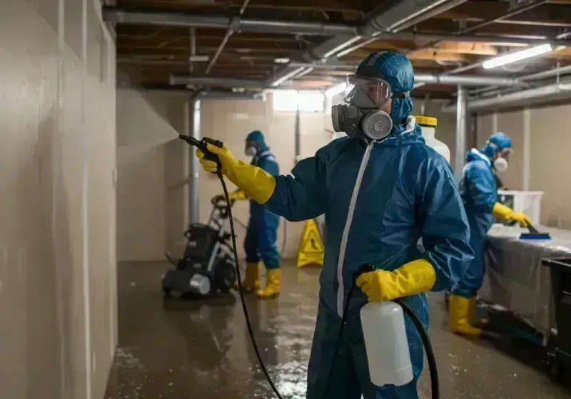 Basement Sanitization and Antimicrobial Treatment process in Sanford, NC