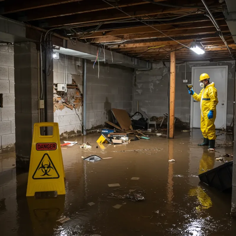 Flooded Basement Electrical Hazard in Sanford, NC Property